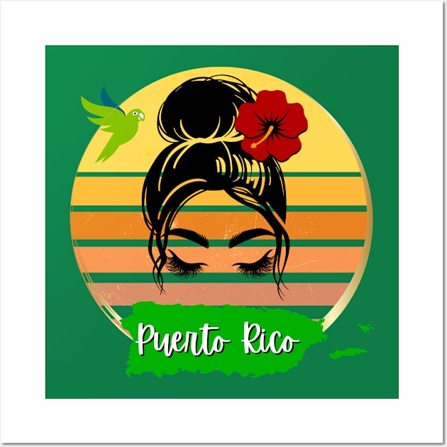 Vintage sunset Puertorican girl Wall Art by Don’t Care Co